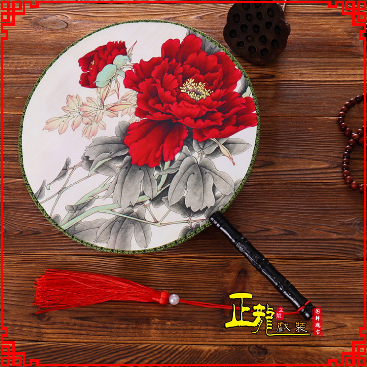 襄垣古典中国风团扇空白扇跳舞蹈扇 真丝宫扇